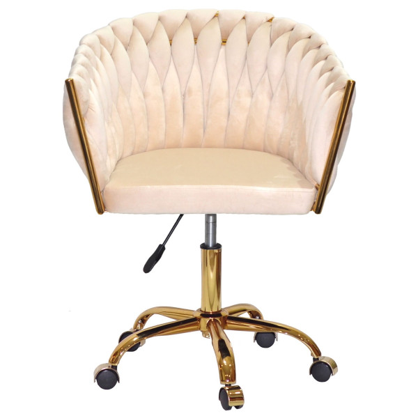 Стілець Onder Mebli LOLA GD-OFFICE Бежевий UC-902 Оксамит-1