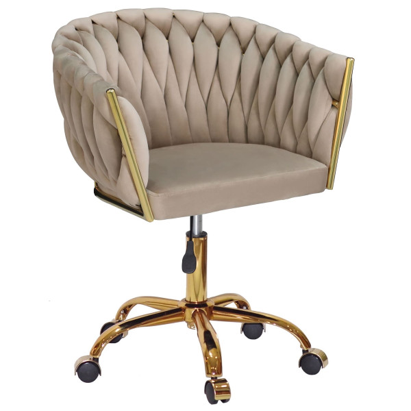 Стілець Onder Mebli LOLA GD-OFFICE Капучино UC-928 Оксамит-0