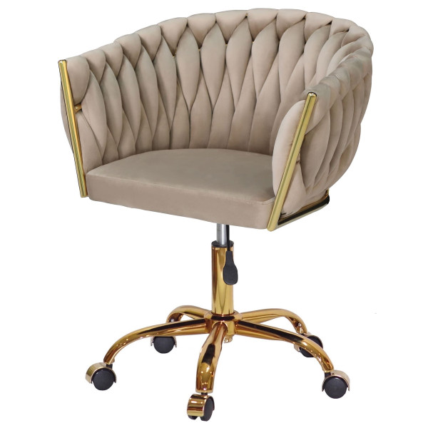 Стілець Onder Mebli LOLA GD-OFFICE Капучино UC-928 Оксамит-1