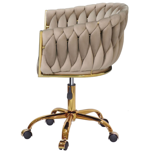 Стілець Onder Mebli LOLA GD-OFFICE Капучино UC-928 Оксамит-3