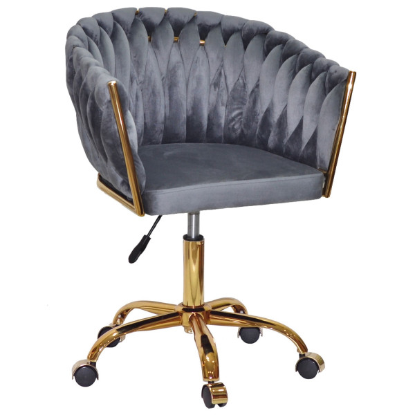 Стілець Onder Mebli LOLA GD-OFFICE Сірий UC-901 Оксамит-0