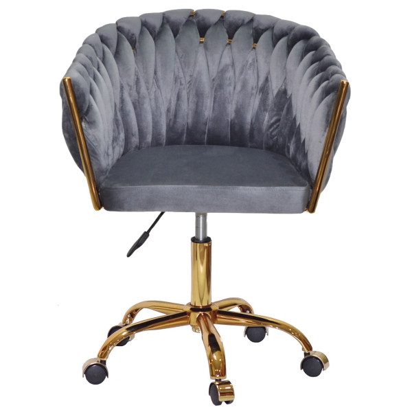 Стілець Onder Mebli LOLA GD-OFFICE Сірий UC-901 Оксамит-1