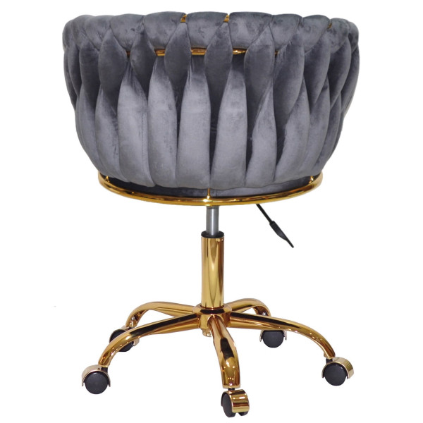 Стілець Onder Mebli LOLA GD-OFFICE Сірий UC-901 Оксамит-3