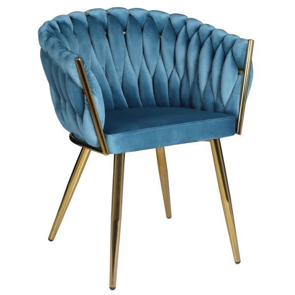 Стілець Onder Mebli LOLA GD Бірюзовий UC-919 Оксамит-0