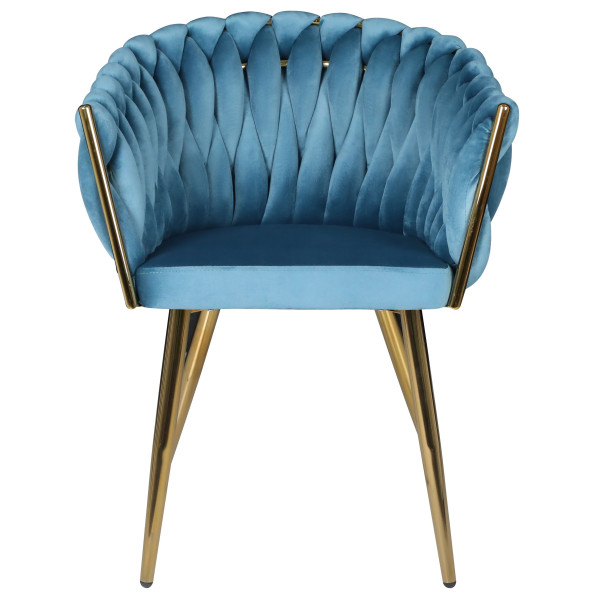 Стілець Onder Mebli LOLA GD Бірюзовий UC-919 Оксамит-2