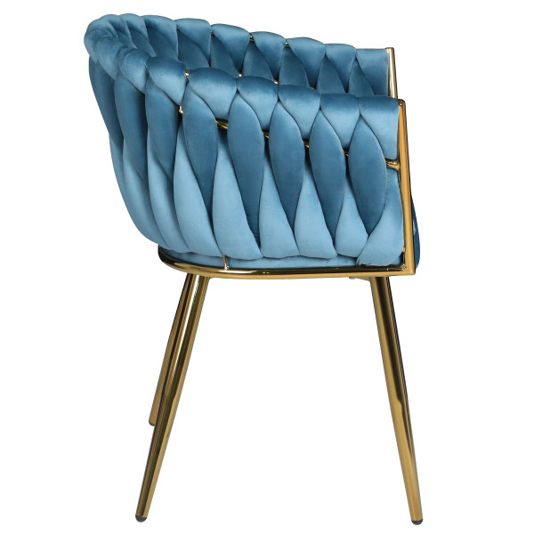 Стілець Onder Mebli LOLA GD Бірюзовий UC-919 Оксамит-3