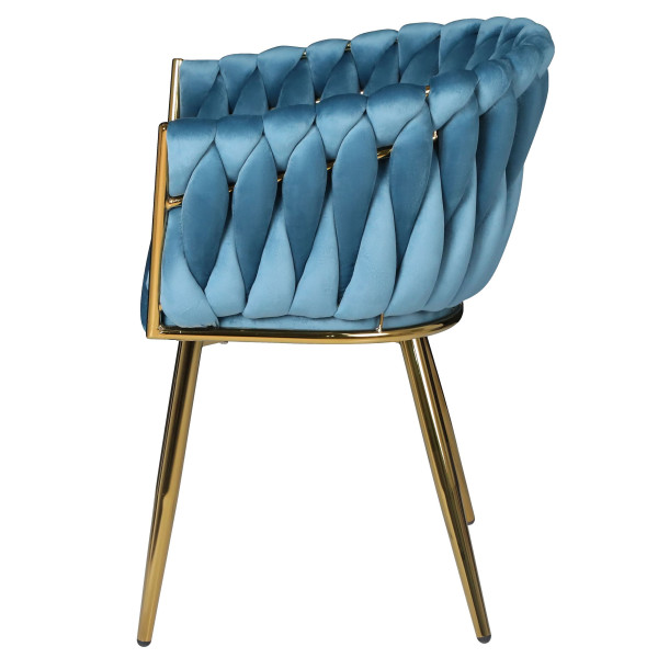Стілець Onder Mebli LOLA GD Бірюзовий UC-919 Оксамит-4