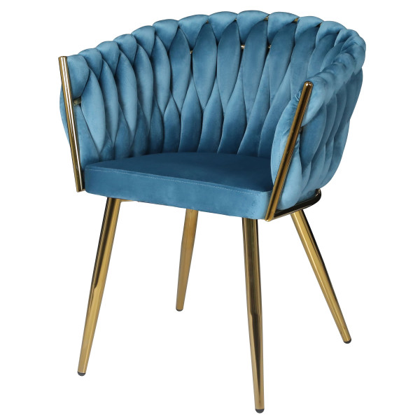 Стілець Onder Mebli LOLA GD Бірюзовий UC-919 Оксамит-1