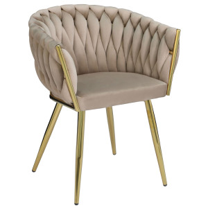 Стілець Onder Mebli LOLA GD Капучино UC-928 Оксамит