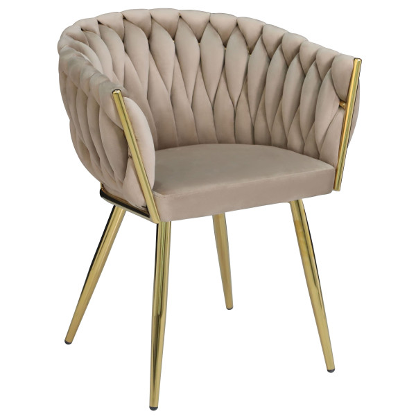 Стілець Onder Mebli LOLA GD Капучино UC-928 Оксамит-0