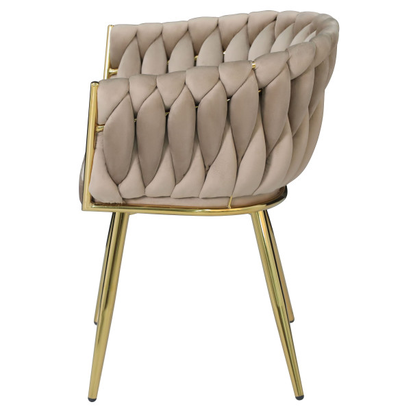 Стілець Onder Mebli LOLA GD Капучино UC-928 Оксамит-4