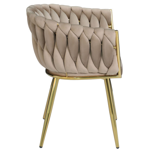 Стілець Onder Mebli LOLA GD Капучино UC-928 Оксамит-3