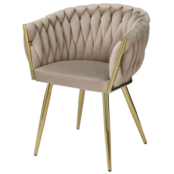 Стілець Onder Mebli LOLA GD Капучино UC-928 Оксамит-1