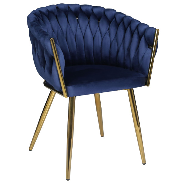 Стілець Onder Mebli LOLA GD Синій UC-907 Оксамит-0