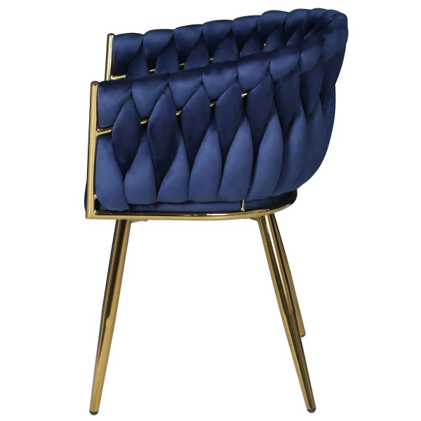 Стілець Onder Mebli LOLA GD Синій UC-907 Оксамит-4
