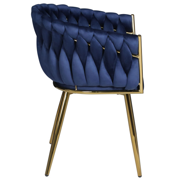 Стілець Onder Mebli LOLA GD Синій UC-907 Оксамит-3