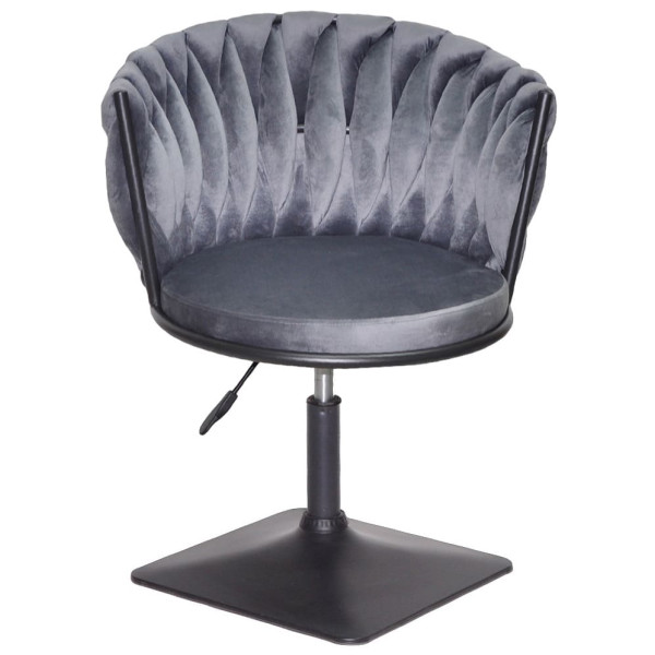 Стілець Onder Mebli MILA 4-BK-Base Сірий UC-901 Оксамит-1