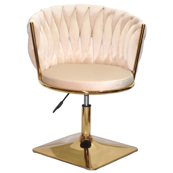 Стілець Onder Mebli MILA 4-GD-Base Бежевий UC-902 Оксамит-1