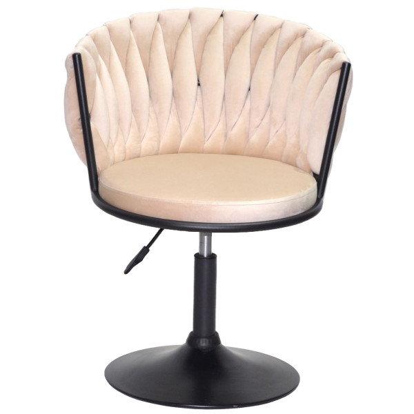 Стілець Onder Mebli MILA BK-Base Бежевий UC-902 Оксамит-1