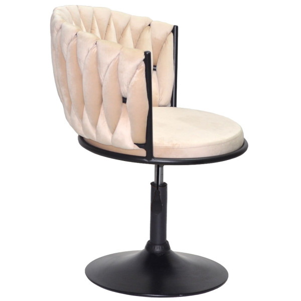 Стілець Onder Mebli MILA BK-Base Бежевий UC-902 Оксамит-2