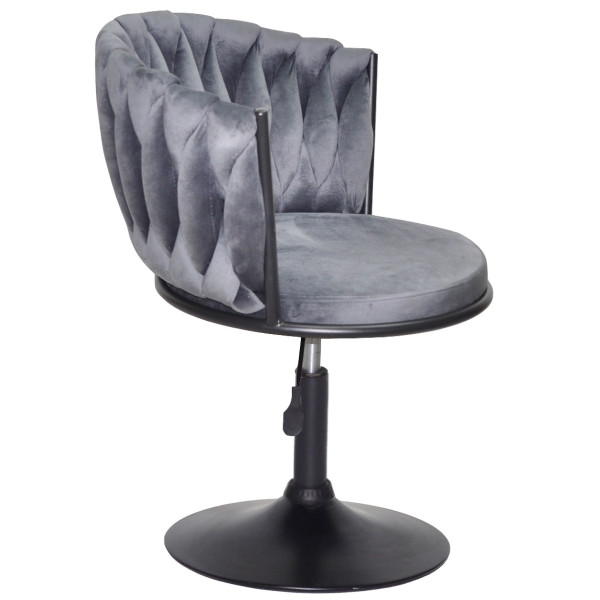 Стілець Onder Mebli MILA BK-Base Сірий UC-901 Оксамит-2
