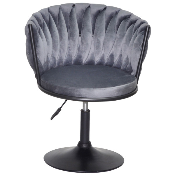Стілець Onder Mebli MILA BK-Base Сірий UC-901 Оксамит-1