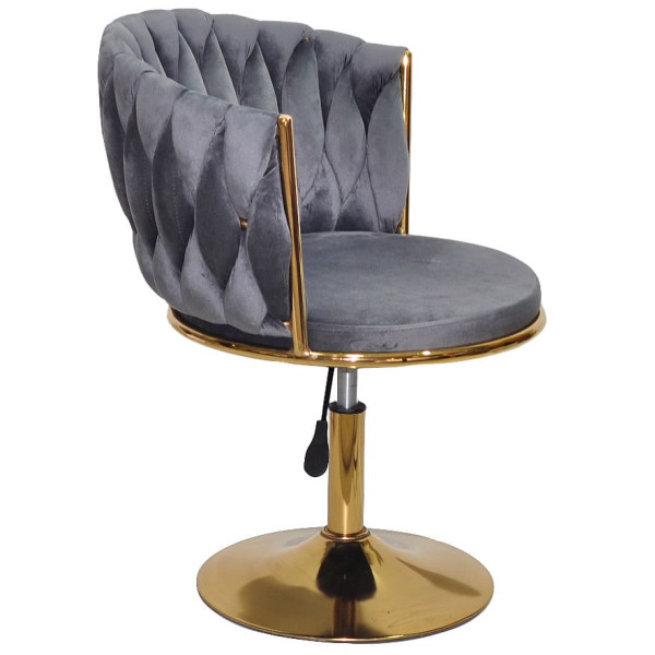 Стілець Onder Mebli MILA GD-Base Сірий UC-901 Оксамит-1