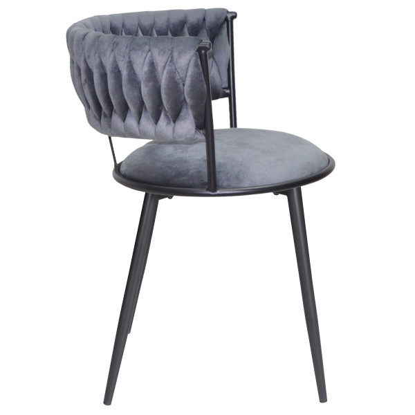 Стілець Onder Mebli Ava BK Сірий UC-901 Оксамит-3