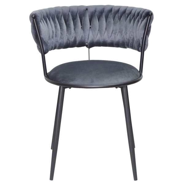 Стілець Onder Mebli Ava BK Сірий UC-901 Оксамит-2