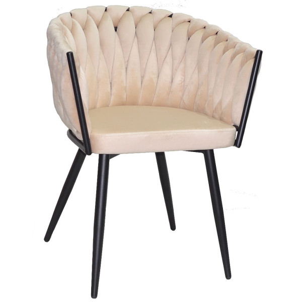 Стул Onder Mebli LOLA BK Бежевый UC-902 Бархат-0