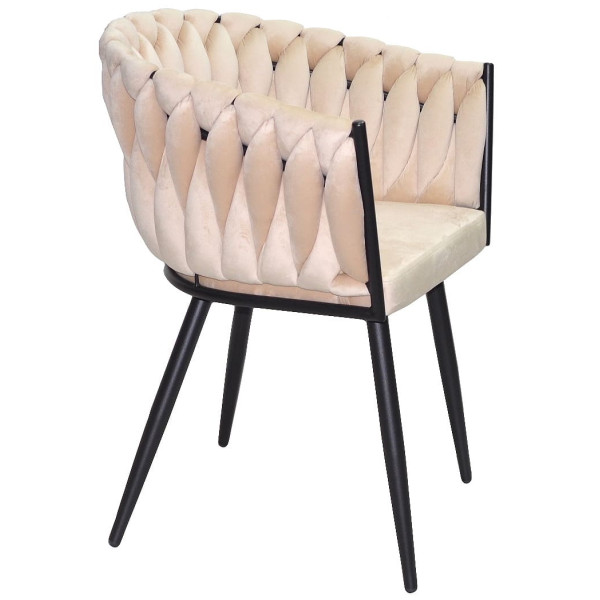 Стул Onder Mebli LOLA BK Бежевый UC-902 Бархат-2