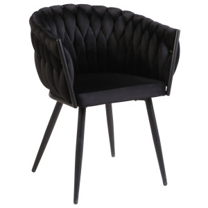 Стілець Onder Mebli LOLA BK Чорний UC-904 Оксамит