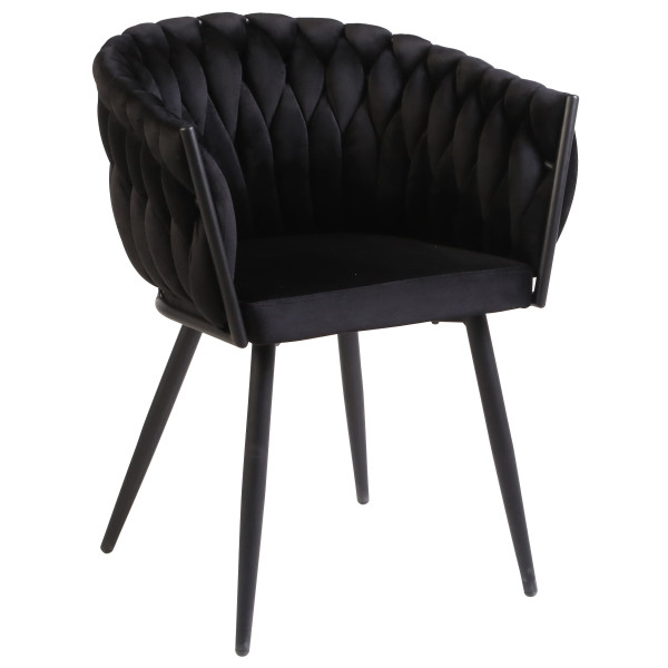 Стілець Onder Mebli LOLA BK Чорний UC-904 Оксамит-0