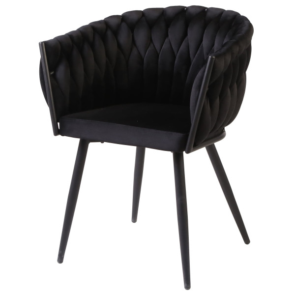 Стілець Onder Mebli LOLA BK Чорний UC-904 Оксамит-1
