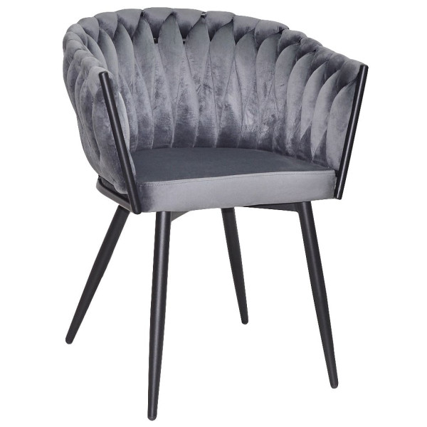 Стул Onder Mebli LOLA BK Серый UC-901 Бархат-0