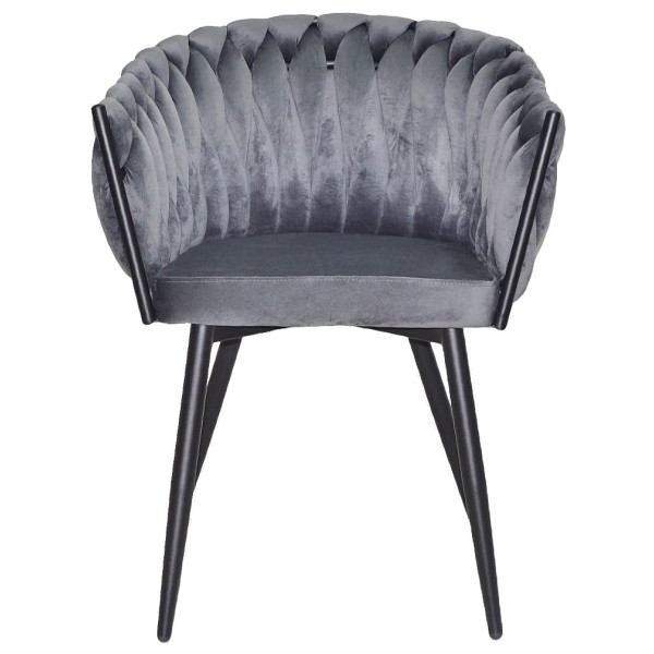 Стул Onder Mebli LOLA BK Серый UC-901 Бархат-1