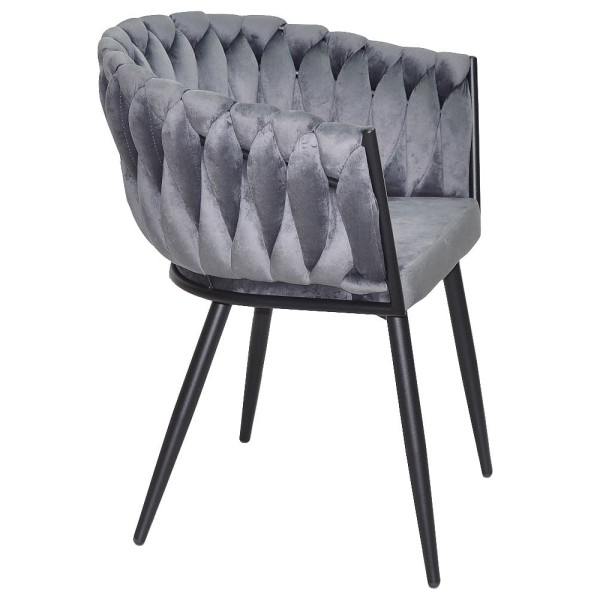 Стул Onder Mebli LOLA BK Серый UC-901 Бархат-2