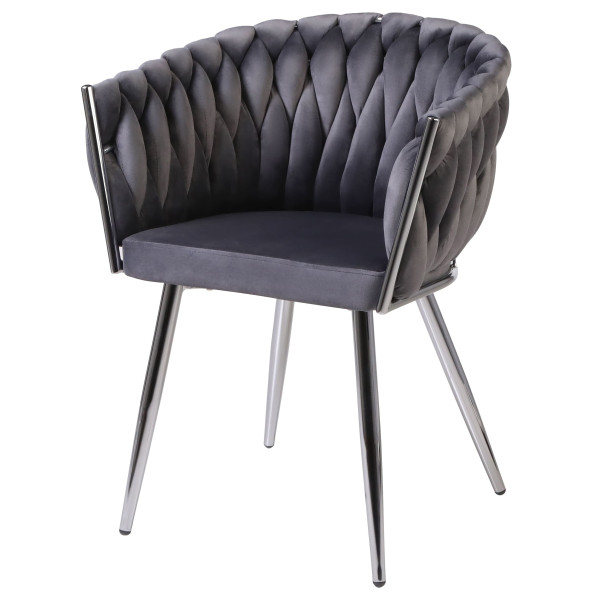 Стілець Onder Mebli LOLA CH Сірий UC-901 Оксамит-1