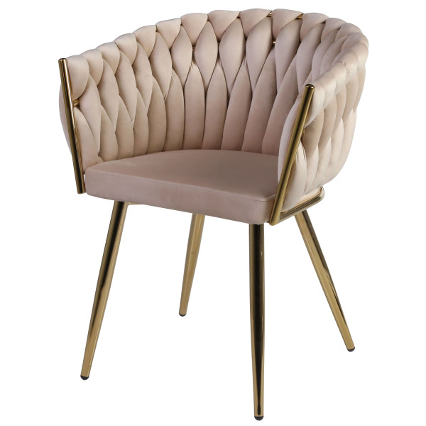 Стул Onder Mebli LOLA GD Бежевый UC-902 Бархат-1