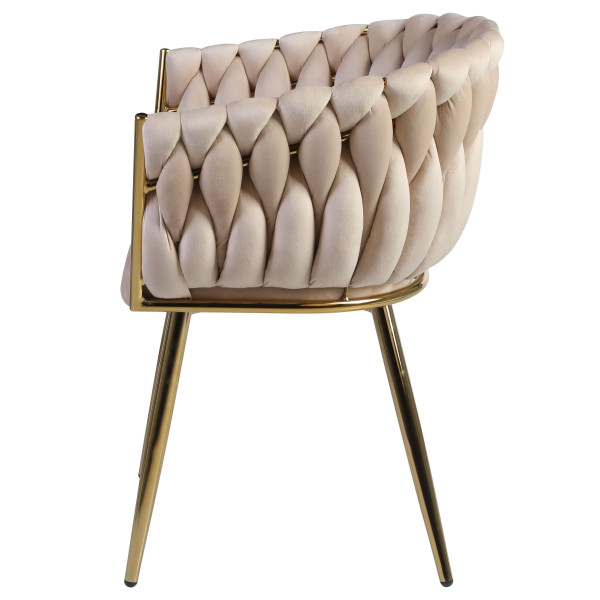Стул Onder Mebli LOLA GD Бежевый UC-902 Бархат-3