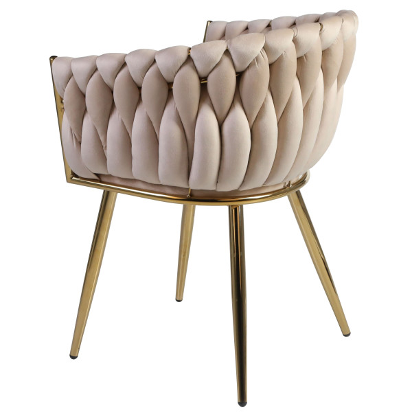 Стул Onder Mebli LOLA GD Бежевый UC-902 Бархат-4
