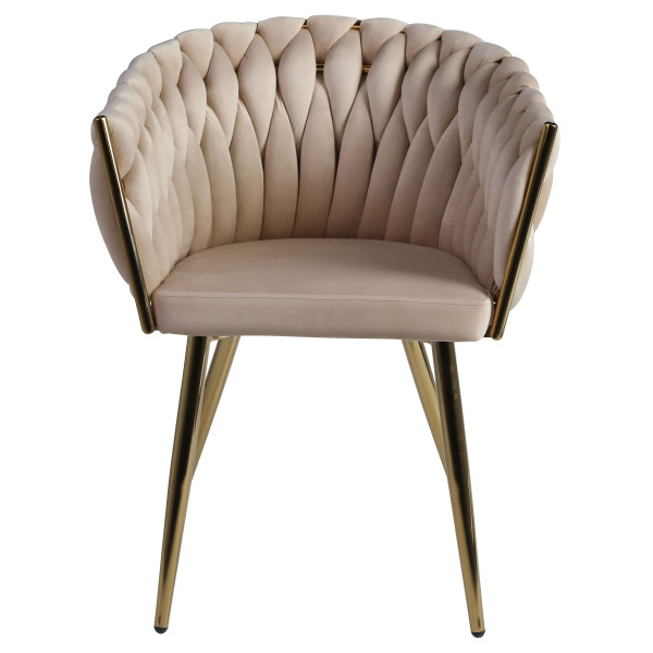 Стул Onder Mebli LOLA GD Бежевый UC-902 Бархат-2