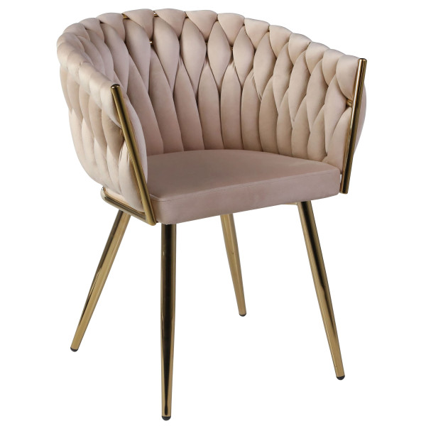 Стул Onder Mebli LOLA GD Бежевый UC-902 Бархат-0