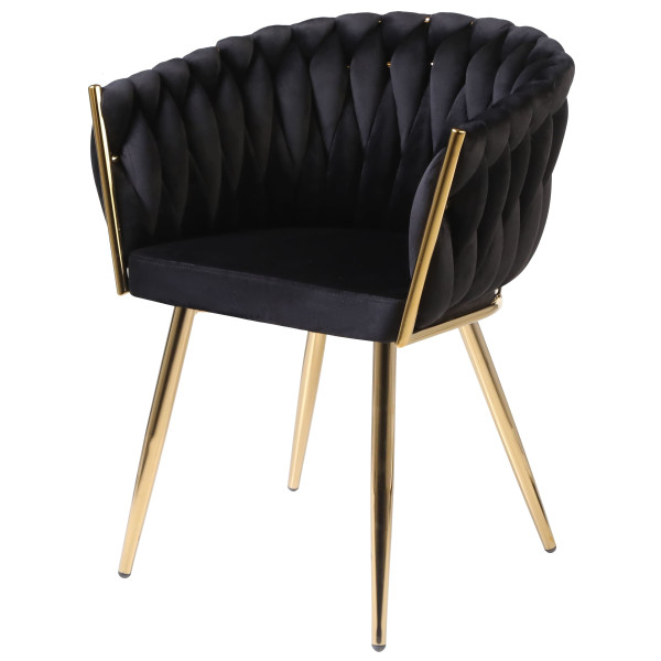 Стілець Onder Mebli LOLA GD Чорний UC-904 Оксамит-1