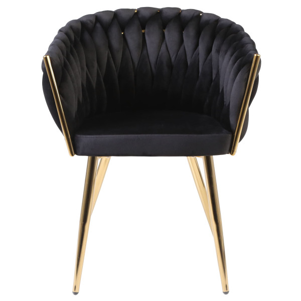 Стілець Onder Mebli LOLA GD Чорний UC-904 Оксамит-2