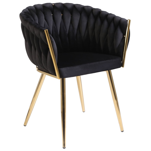 Стілець Onder Mebli LOLA GD Чорний UC-904 Оксамит-0