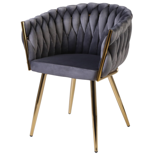 Стул Onder Mebli LOLA GD Серый UC-901 Бархат-1