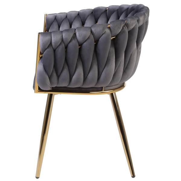 Стул Onder Mebli LOLA GD Серый UC-901 Бархат-3