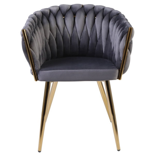 Стул Onder Mebli LOLA GD Серый UC-901 Бархат-2