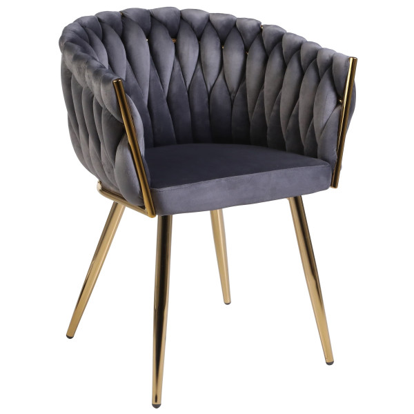 Стул Onder Mebli LOLA GD Серый UC-901 Бархат-0